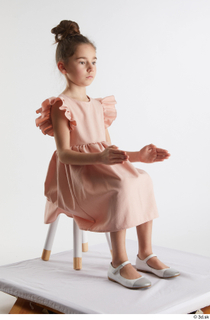 Doroteya  1 casual dressed pink dress sitting white ballerina…